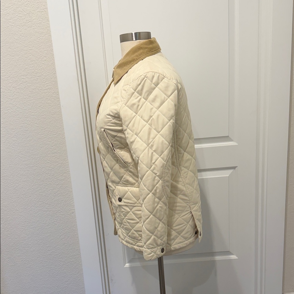Lauren Ralph Lauren Beige Quilted Utility Jacket - Picture 4 of 9